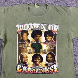 Authentic Pigment T-Shirt Mens XL Green Black History Graphic Women of Greatness